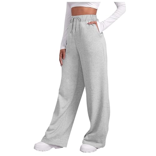 Sweatpants for Girls Baggy Wide Leg High Waisted Fleece Joggers with Pockets Trendy Casual Comfy Track Pants