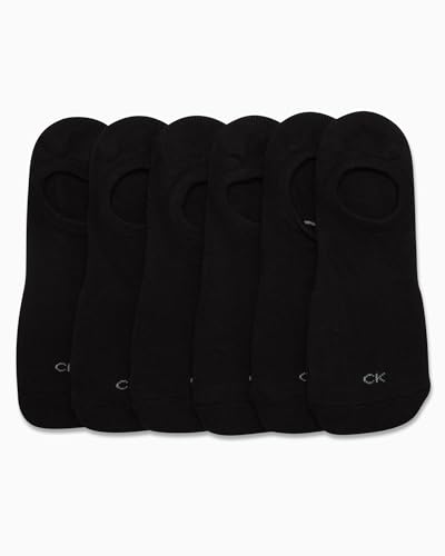 Image of Calvin Klein Womens No Show Socks - 6 Pack Lightweight Cotton Blend Invisible No Slip Sneaker Liners Athletic Socks for Women