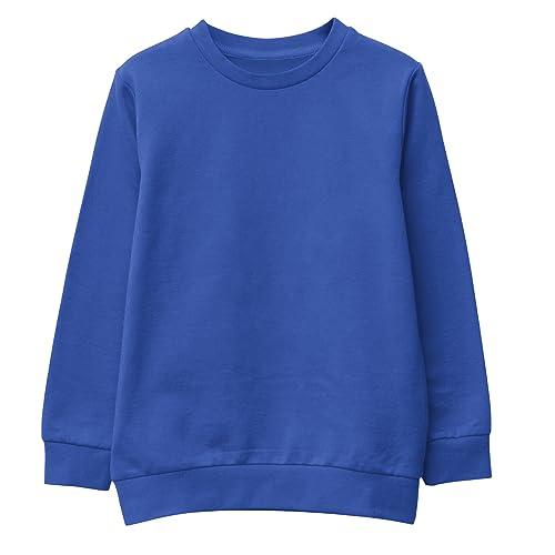 L S U Unisex SweatShirt Boys Girls Fleece Jumper Classic Crew Neck Long Sleeve School Uniform Sweater RBL 15-16 (M) Royal Blue