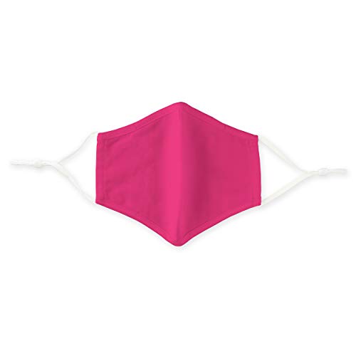 Weddingstar 3-Ply Kid's Washable Cloth Face Mask Reusable and Adjustable with Filter Pocket - Dark Pink - Image 3