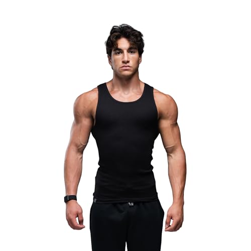 Ekkovision Lifestyle Beaters Mens Tank Tops Cotton Spandex Tanks for Men Regular Fit Ribbed Fabric