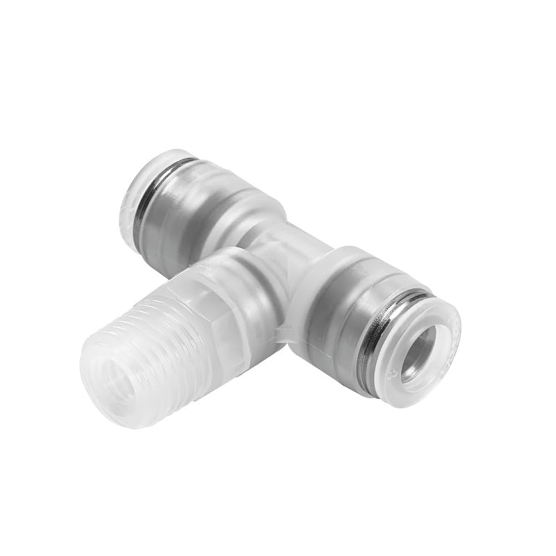 Conector rápido NPQP-T-Q8-E-FD-P10 con derivación estanca y resistencia térmica para fluidos