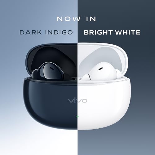 Image of vivo TWS 3e True Wireless Earbuds | Bluetooth 5.3, AI Noise Cancellation, 42H Battery, 88ms Low Latency, Dual Device Pairing, IP54 Splash Resistant - (Dark Indigo)