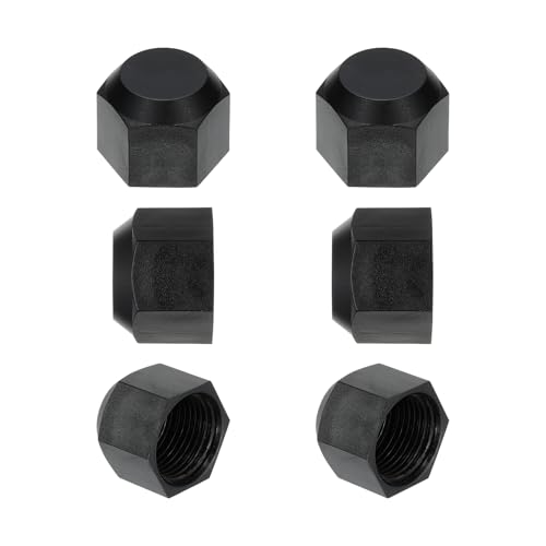 PATIKIL Tapón de Plástico de 5/8', Rosca Hembra 7/8-14UNF 6 Piezas 45 Grados Sae Tapón de Válvula de Ajuste de Tubo de Brida para Tubería de Aire Acondicionado, Negro