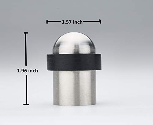 Door Stopper, Safety Cylindrical Floor Decorative Doorknobs Stainless Steel With Rubber #TOP4