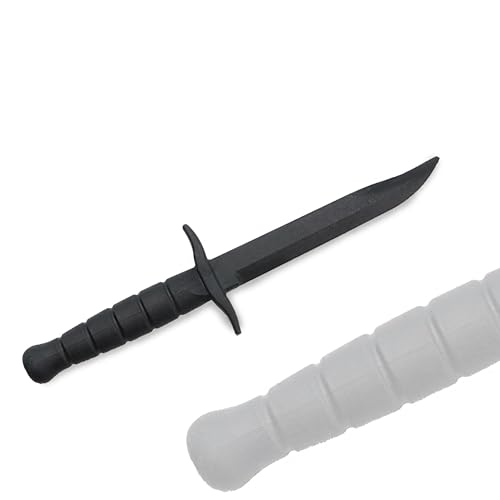 JAGUAR PRO GEAR - Flexible Hard Plastic Rubber Knife - Training Dummy Knife For Self Defence Training (Black)