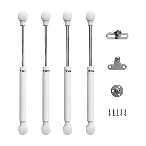 LIKERAINY Hidraulico Amortiguador de Gas 100N Resorte de Compresión para Puertas Armario Muelle Piston de Gas Para Muebles de Cocina Elevación Neumática Spring Stay Cierre Suave 4 PCS