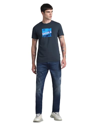 Image of JACK & JONES Men's Cotton Solid Slim Fit T-Shirt