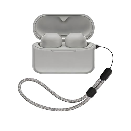 WF-1000XM6�p�V���R�� �P�[�X �V���v���� �\�t�g�P�[�X �������� �J�o�[�𑕒������܂܁A�[�d�^�C�v�\�ł� �X�g���b�v�t��(�O���[)