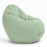 Bruni Puff Classico L en verde menta - XL bolsa de frijol con bolsillo interior para lectura, perlas EPS aptas para alimentos como relleno de bolsa de frijol de Alemania