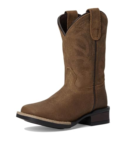 Image of ROPER Kids Boys Monterey Leather Square Toe Embroidered Casual Boots Mid Calf