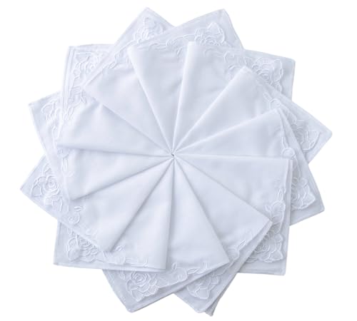 Image of Lace Cotton White Handkerchiefs Perfect Wedding Bulk