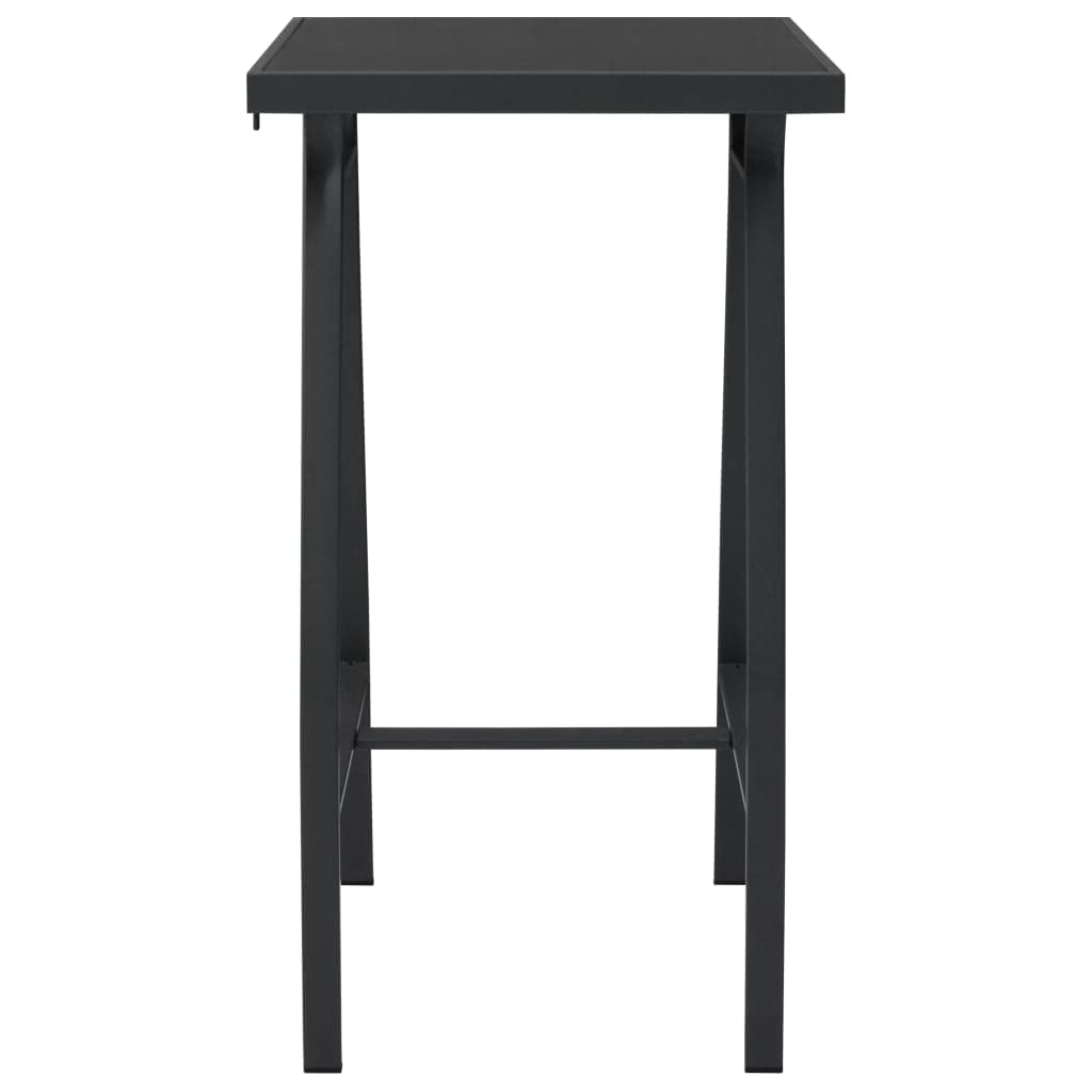 vidaXL Table de Bar de Jardin Noir 60x60x110 cm Verre trempé