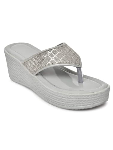 Image of Women's Wedge Heel Flip Flops | Stylish Platform Slippers for Women | Soft Cushioned Comfort | Anti-Slip Sandals | Casual Slip-On Thong Sandals