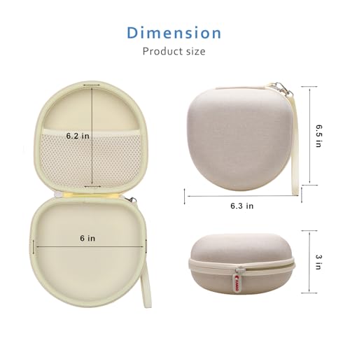Kids Headphone Case Compatible with iClever HS19/BTH12/noot Products/EarFun/Candy Bila/IMYB Foldable Kids Headphones（Light Khaki）- Case Only
