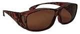 Ideal Eyewear Sun Shield Fit Over Sunglasses with Polarized Lenses - Wear Over Prescription Glasses (Brown Frame/Brown Lens with Case)