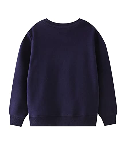 LOKTARC 2 Pack Toddler Boys Sweatshirts Patterned Long Sleeve Pullover Crewneck Tops Shirts4