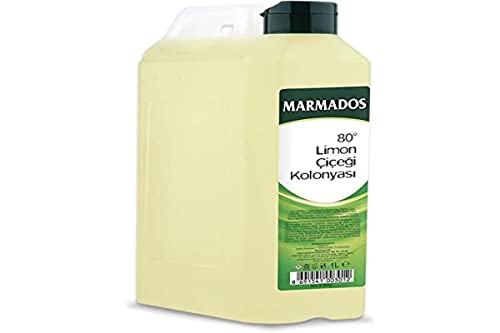 MARMARA MARMADOS Kolonya Limone 1 litro | Acqua profumata turca in un mini contenitore | After-shave | Dopobarba | Acqua di Colonia Limone