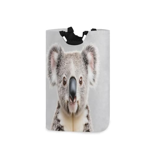 Jihqo Laundry Hamper Basket Koala Portrait Collapsible Nursery Storage Bin Waterproof Clothing Baskets for Home Bedroom Bathroom Washing Room