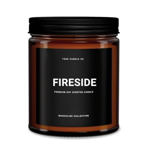 1OAK Fireside Candle - Scented Candles for Men - Campfire Candle Scent - Woodfire Candles (7oz.)