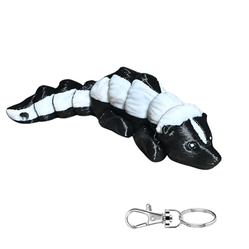 3D Printed Articulating Skunk Keychain - Adorable Skunk Keychain -
