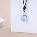 COAI Genuine Round Blue Lace Agate Necklace for Men Women, Blue Crystal Necklace
