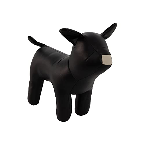 Hunde-Schaufensterpuppen, aus PU-Leder, stehend, flexibel, dehnbar, für Hundebekleidung, Haustierkleidung, Hundegeschäft, Bulldoggen-Stil, Schwarz