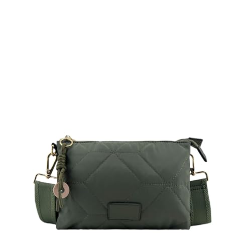 MODELISA - Bolso Bandolera Doble Compartimento Hombro Estilo Casual Mujer (Verde)