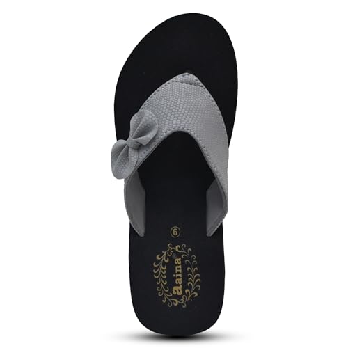 Image of Aaina Women's Black /grey Eva Heel Flora