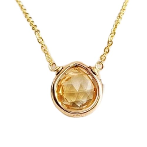 Citrine naturelle orange pour le plexus solaire, pendentif en argent 925