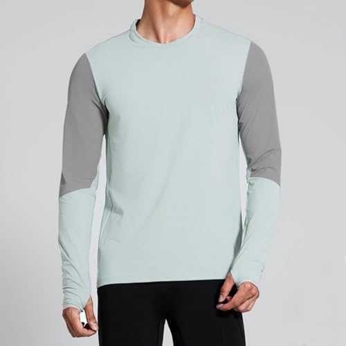 UPF 50+ Mens Swim Shirts, Long Sleeve Sun Protection Fishing Rash Guard, Quick Dry UV Hiking T Shirt with Thumbhole2