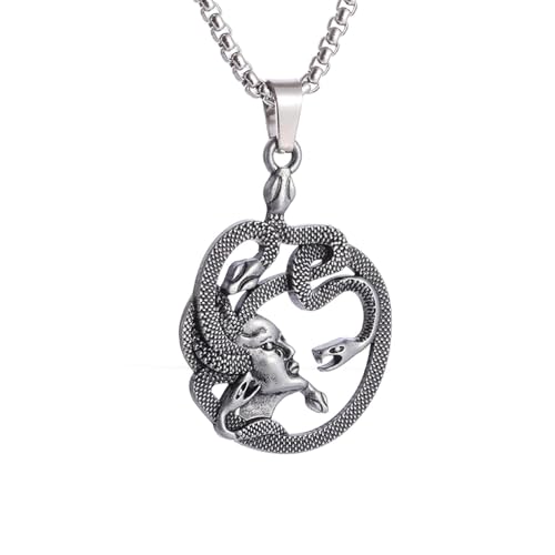 Collier homme mythologie grecque Hydra Méduse, fini les bijoux ternes