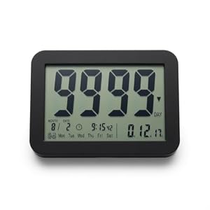 9999 Days Count Up & Countdown Clock – Reusable Digital LCD Timer with Large Display – Visual Timer & Calendar for Retirement, Wedding, Birthday, Holiday & More (Black)