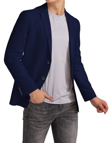 Linen Suit Jacket for Men Slim Fit Suit Jacket for Summer Lightweight Blazer Men 2 Button Sport Coat