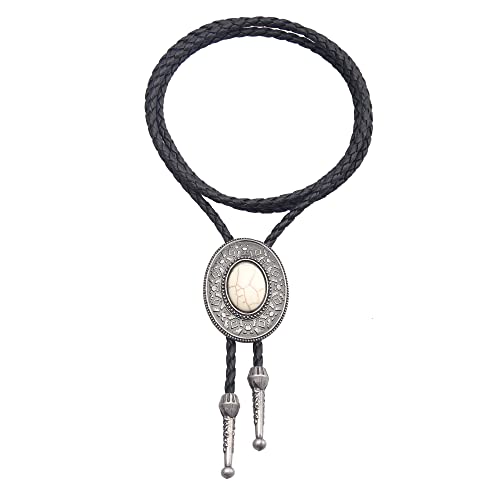 Image of Jeilwiy Bolo Tie for Men Western Cowboy Tie Necklace Gold Bolo Tie Leather Necktie Halloween Tie Accessories for Women
