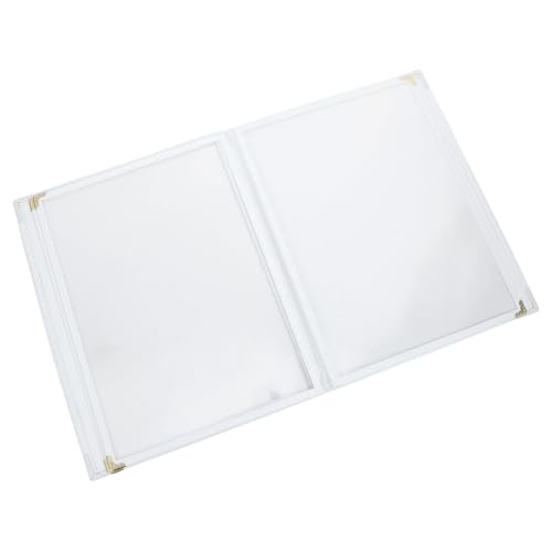 Couverture de menu A4 en PU blanc MAGICLULU avec 6 vues transparentes