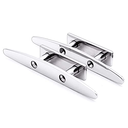 Boat Cleats Stainless Steel Boat Cleat 6 Inch 316 Stainless Steel Boat Cleats Flat Top Open Base Cleat Boat Dock Cleats 6 Inch Boat Rope Cleat Boat Mooring Cleat Pack Of 2 #TOP6