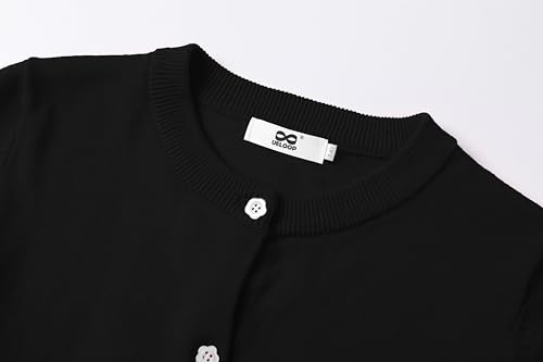 Image of Girls' Cardigan Sweater [Cute Petal Buttons] Cotton Long Sleeve Crewneck Uniform Sweater for 5-14 Years Girls