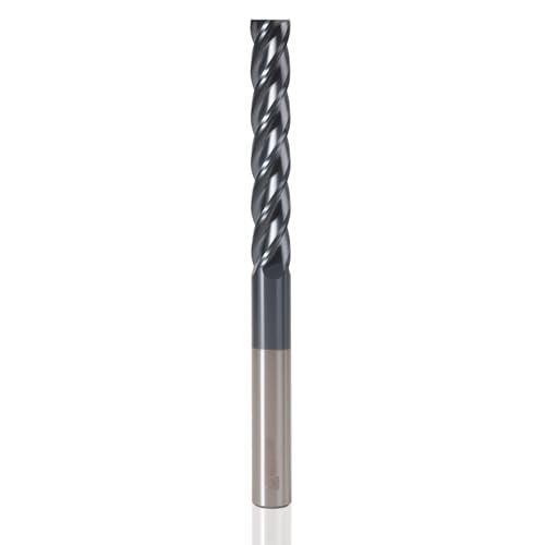 Image of 1 /2 inch Carbide Square End Mill 4 Flute, AlTiN Coated, 3 inch Flute 6 inch OAL, 3300 HV, HRC55, for Stainless Steel, Cast Iron, Tool Steel, High Alloy Steel, High Speed & Feed