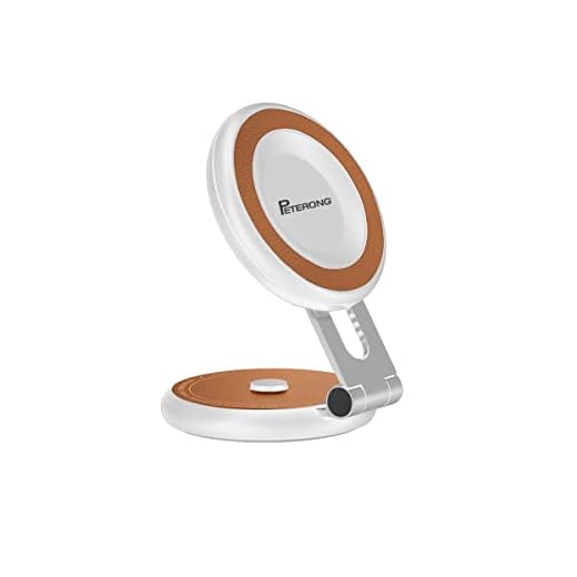 PETERONG Support Téléphone Voiture Magnétique pour Tesla Model 3/Y/ Mustang Mach-E Compatible avec MagSafe, Porte Téléphone Portable Adhesif de Invisible Pliable 360 ° pour iPhone 14/13/12(Blanc)