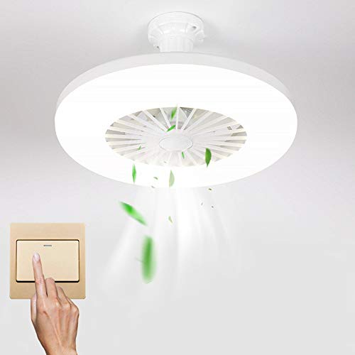 Preisvergleich Produktbild Deckenventilatoren mit Beleuchtung, Deckenventilator Deckenleuchte, Unsichtbare Stummschaltung Nach Hause Mit Elektrischem Ventilator E27 Küche Schreibtisch Toilette Bad Licht Einfache Deckenleuchte