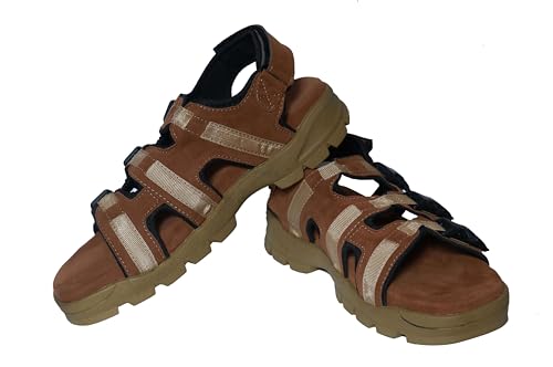 Image of Men's Suede Sports Sandals | Adjustable Strap Design | Lightweight Airmix Sole | Comfortable Sandals | Anti-Slip Casual Footwear | Tan-8