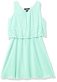 Amy Byer Girls' Popover Georgette Dress, Mint, 14