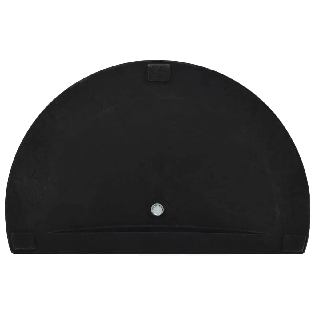 vidaXL Socle Demi-Rond de Parasol Polyrésine 9 kg Noir Pied de Parasol Support