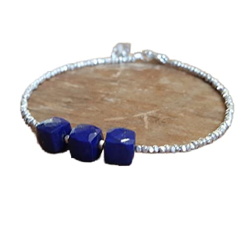 Bracelet lapis-lazuli 8mm LKBEADS pour homme et femme en pierres naturelles taillées LCBR-4168
