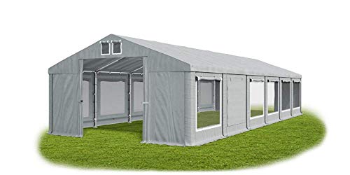 Summer SD Partyzelt 6x12m – Hochwertiges Gartenzelt Mit 560g/m² PVC-Plane, Wasserdicht, Weiß-grün