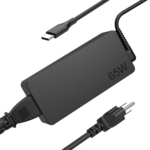 Image of 65W 45W USB C Laptop Charger Compatible with Lenovo ThinkPad Yoga Chromebook 65W Laptop AC Adapter Power Supply Cord