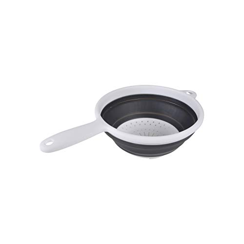 Homéa, Passoire Rétractable avec Manche Plastique Ø 23 X H, 3-9 cm Blanc/Anthracite
