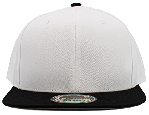 Image of KBETHOS Classic Snapback Hat Blank Cap Underbrim Cotton Wool Blend Flat Visor Adjustable Unisex