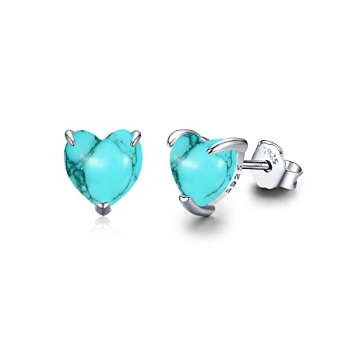 Cuoka 925 Sterling Silver Turquoise Earrings,I Love You to The Moon and Back Bracelet Set,Turquoise Jewelry Gift for Women Girls - Image 3